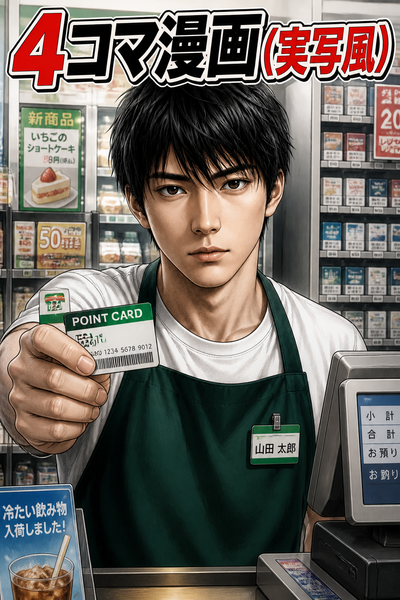 4コマ漫画(実写風)の表紙